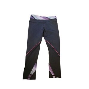 Lululemon Align Crop Leggings Black Pink Purple Geo Size 2 + Free Lululemon Bag